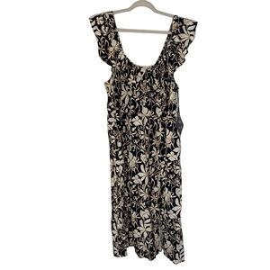 Ava & Viv black, gold, and white‎ Hawaiian floral sundress. Size XXL